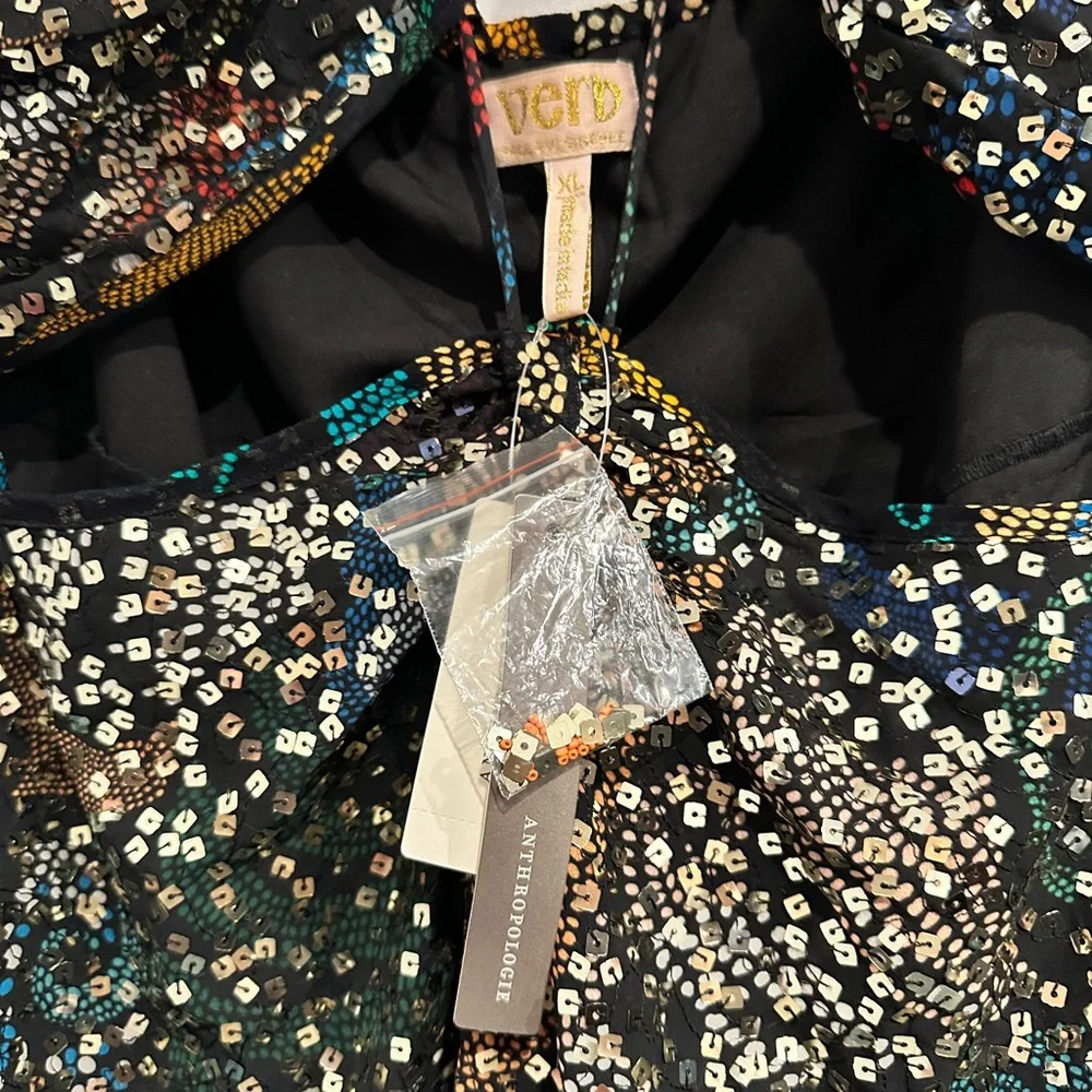 Anthropologie Verb by Pallavi Singhee Halter Cutout Sequin Midi Dress Size XL - Picture 12 of 14
